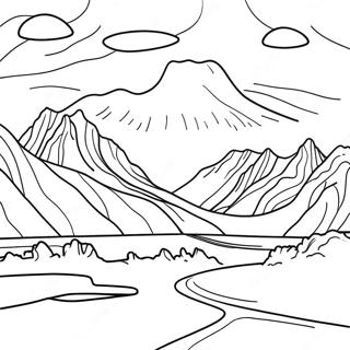 Iceland Landscape Coloring Page 64650-53446