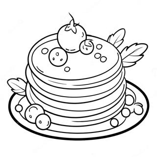 Fluffy Pancakes With Berries Coloring Page 6465-5261