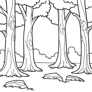 Majestic Forest Trees Coloring Page 64661-53457