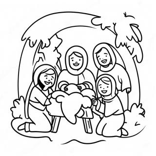 Joyful Nativity Scene Coloring Page 64691-53480