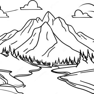 Majestic Rocky Mountains Coloring Page 64711-53496