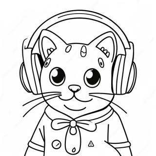 Dj Catnip With Headphones Coloring Page 64721-53514