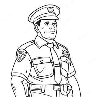 Respectful Police Officer Coloring Page 64771-53542