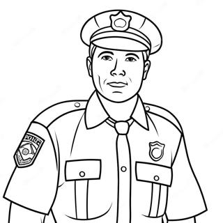 Respectful Police Officer Coloring Page 64771-53543