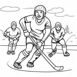 Exciting Field Hockey Game Coloring Page 64781-53557