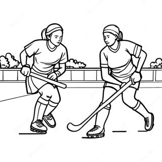 Exciting Field Hockey Game Coloring Page 64781-53559