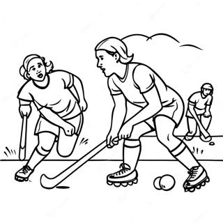 Exciting Field Hockey Game Coloring Page 64781-53560