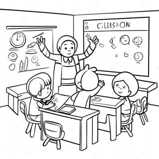 Creative Classroom Scene Coloring Page 64791-53562