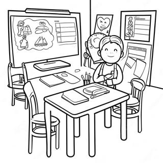 Creative Classroom Scene Coloring Page 64791-53563