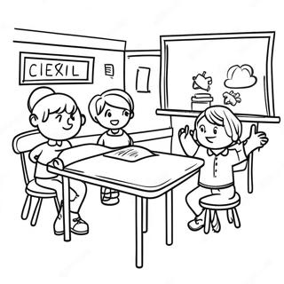 Creative Classroom Scene Coloring Page 64791-53564