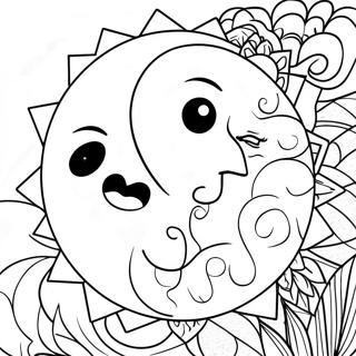 Sun And Moon Yin Yang Coloring Pages