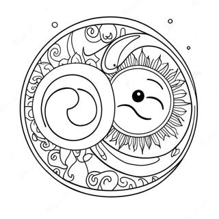 Celestial Sun And Moon Yin Yang Coloring Page 64811-53567