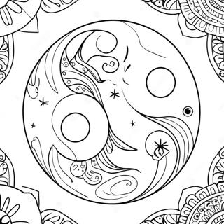 Celestial Sun And Moon Yin Yang Coloring Page 64811-53568