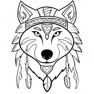 Wolf Native American Coloring Page 64820-53577