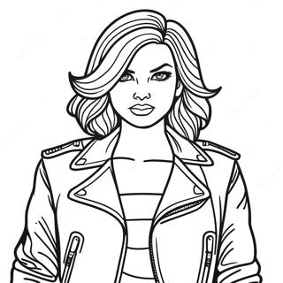 Sassy Bad Girl With Leather Jacket Coloring Page 64841-53601