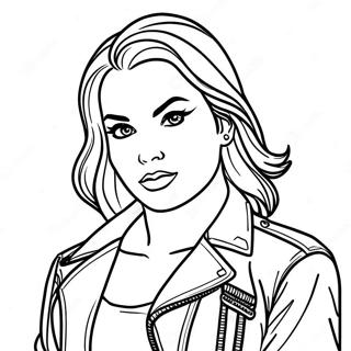 Sassy Bad Girl With Leather Jacket Coloring Page 64841-53602