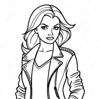 Sassy Bad Girl With Leather Jacket Coloring Page 64841-53603