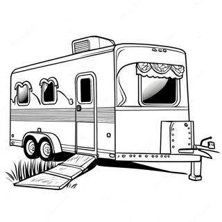 Colorful Horse Trailer With Horses Coloring Page 64851-53611