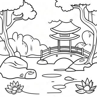 Traditional Japanese Garden Coloring Page 6485-5278