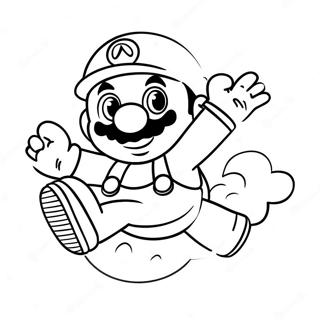 Cute Baby Mario Jumping Coloring Page 64881-53637