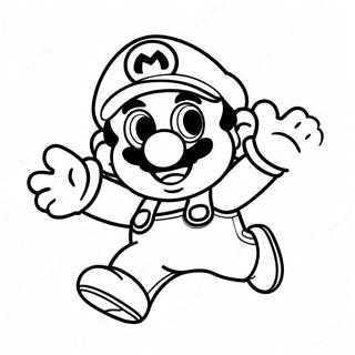 Cute Baby Mario Jumping Coloring Page 64881-53638