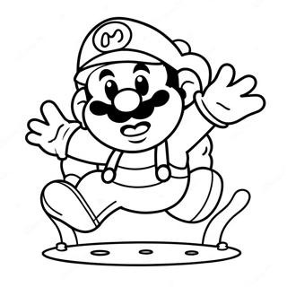 Cute Baby Mario Jumping Coloring Page 64881-53640