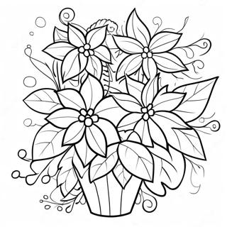 Festive Poinsettia Arrangement Coloring Page 64921-53665