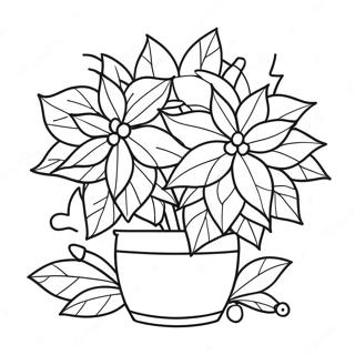 Festive Poinsettia Arrangement Coloring Page 64921-53666