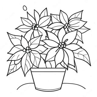 Festive Poinsettia Arrangement Coloring Page 64921-53668