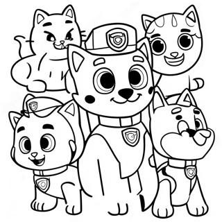 Charming Cat Pack Paw Patrol Coloring Page 64951-53688