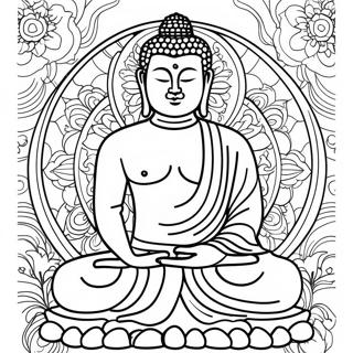 Peaceful Buddha Coloring Page 6495-5285