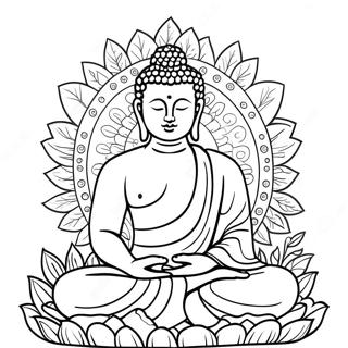 Peaceful Buddha Coloring Page 6495-5286