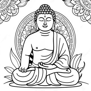 Peaceful Buddha Coloring Page 6495-5287