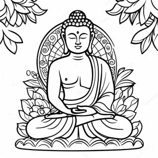 Peaceful Buddha Coloring Page 6495-5288