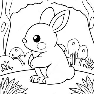 Cute Bunny In A Garden Coloring Page 64961-53697