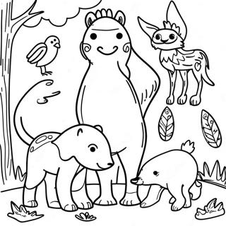 Ojibwe Animals In Nature Coloring Page 64981-53713