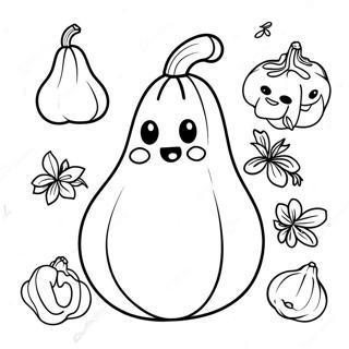 Funny Cartoon Gourd Coloring Page 65001-53729