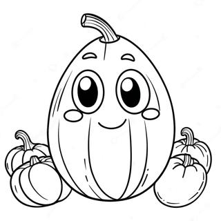 Funny Cartoon Gourd Coloring Page 65001-53730