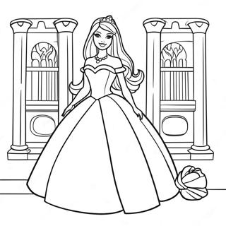 Elegant Barbie Princess In A Castle Coloring Page 65021-53749