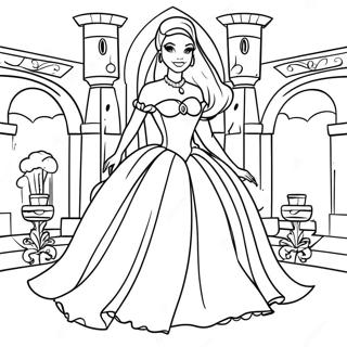 Elegant Barbie Princess In A Castle Coloring Page 65021-53750