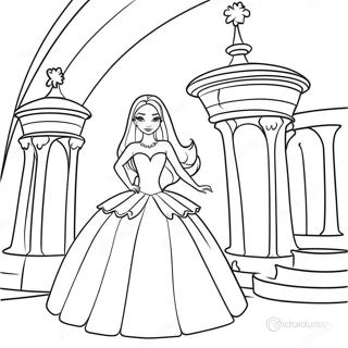 Elegant Barbie Princess In A Castle Coloring Page 65021-53752