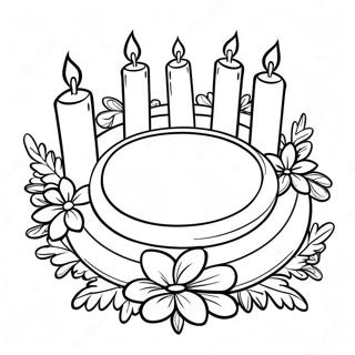 Colorful Advent Wreath With Candles Coloring Page 65031-53753