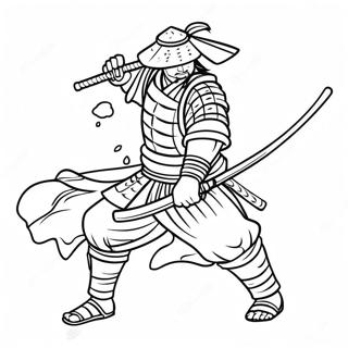 Fearless Samurai Warrior Coloring Page 6505-5293