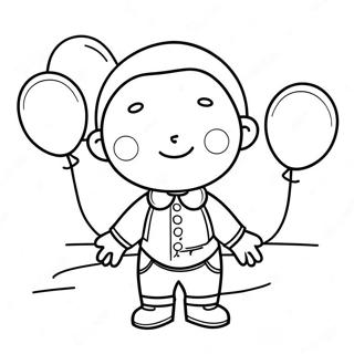 Riley With Colorful Balloons Coloring Page 65071-53785