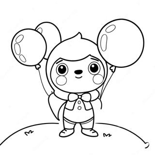 Riley With Colorful Balloons Coloring Page 65071-53786