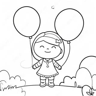 Riley With Colorful Balloons Coloring Page 65071-53787