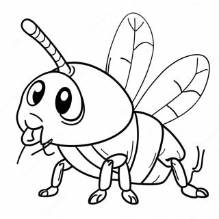 Funny Cartoon Cockroach Coloring Page 65111-53818