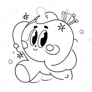 Cute Ice Kirby With Snowflakes Coloring Page 65141-53843