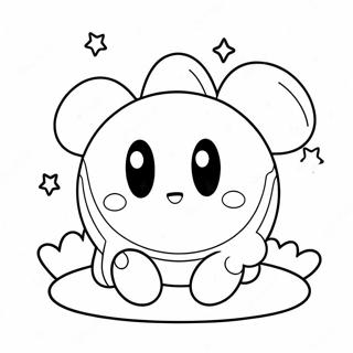 Cute Ice Kirby With Snowflakes Coloring Page 65141-53844