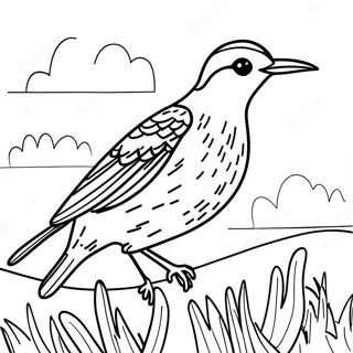 Colorful Western Meadowlark In Flight Coloring Page 65181-53861